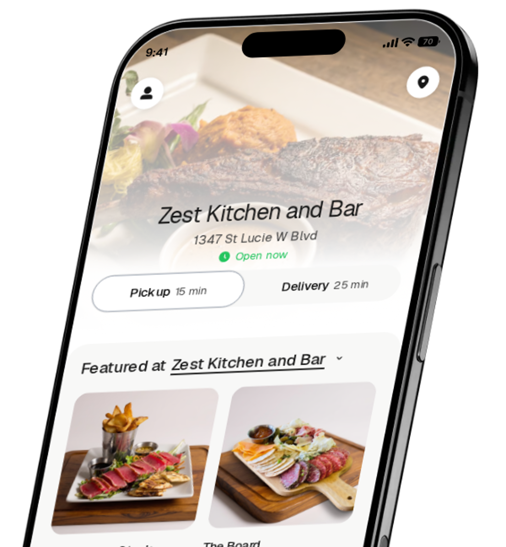 Zest Kitchen and Bar app preview